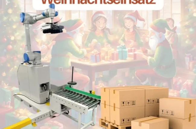 Cobot-Palettierer im Weihnachtseinsatz