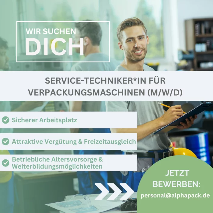 Servicetechniker*in (m/w/d) für Verpackungsmaschinen in Erftstadt (50374)